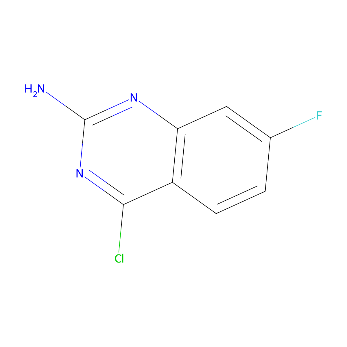 4-Chloro-7-fluoroquinazolin-2-amine molecular structure, CAS 1378819-99-8