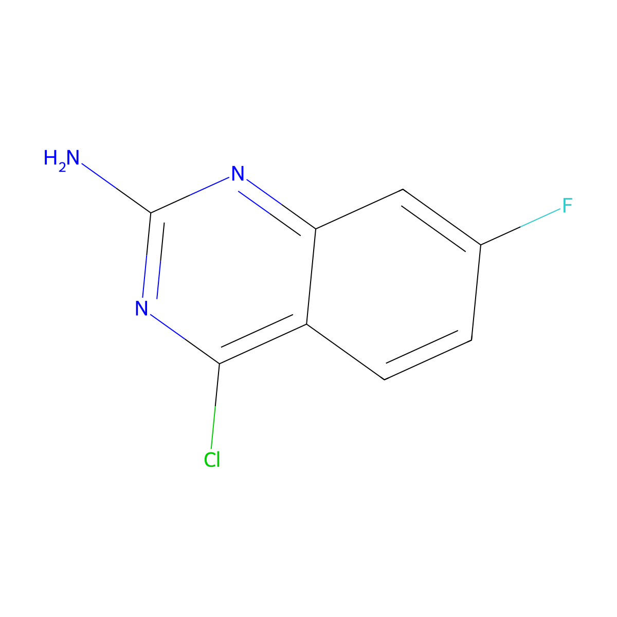 4-Chloro-7-fluoroquinazolin-2-amine molecular structure, CAS 1378819-99-8