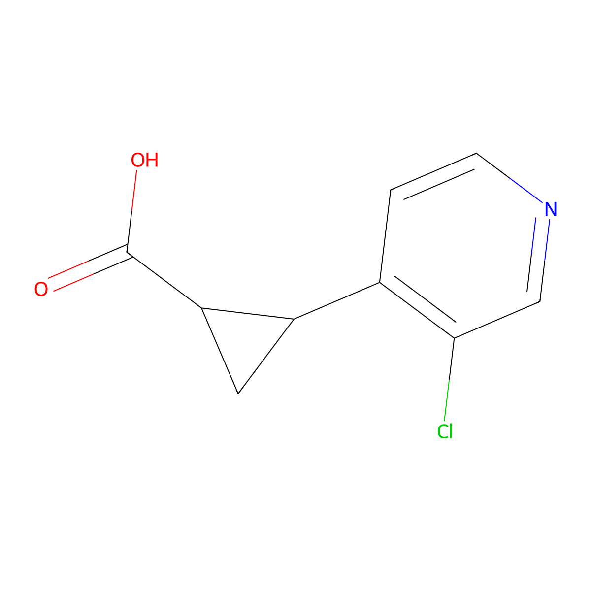 2-(3-Chloropyridin-4-yl)cyclopropane-1-carboxylic acid molecular structure, CAS 1378820-22-4