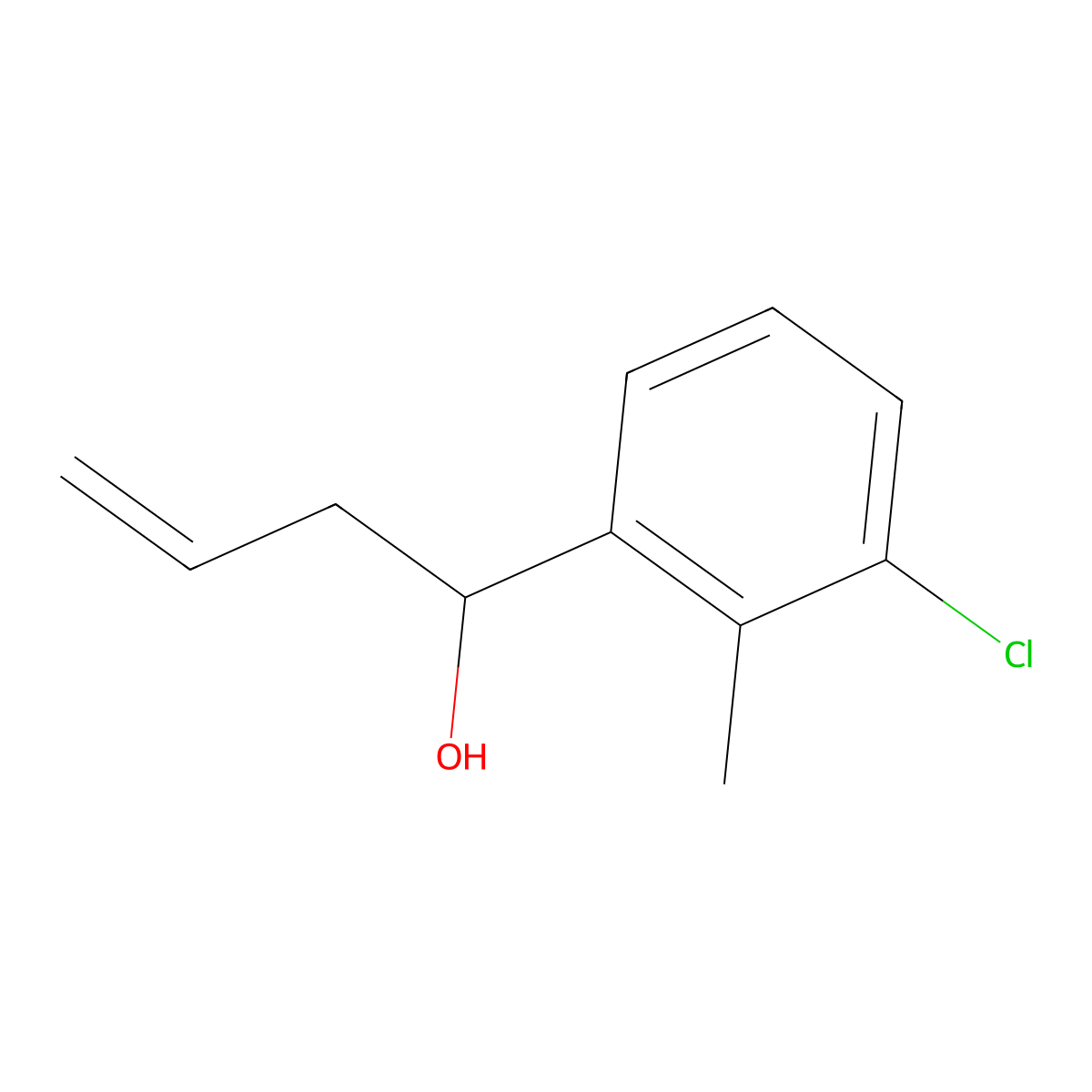 4-(3-Chloro-2-methylphenyl)-1-buten-4-ol molecular structure, CAS 1378821-41-0