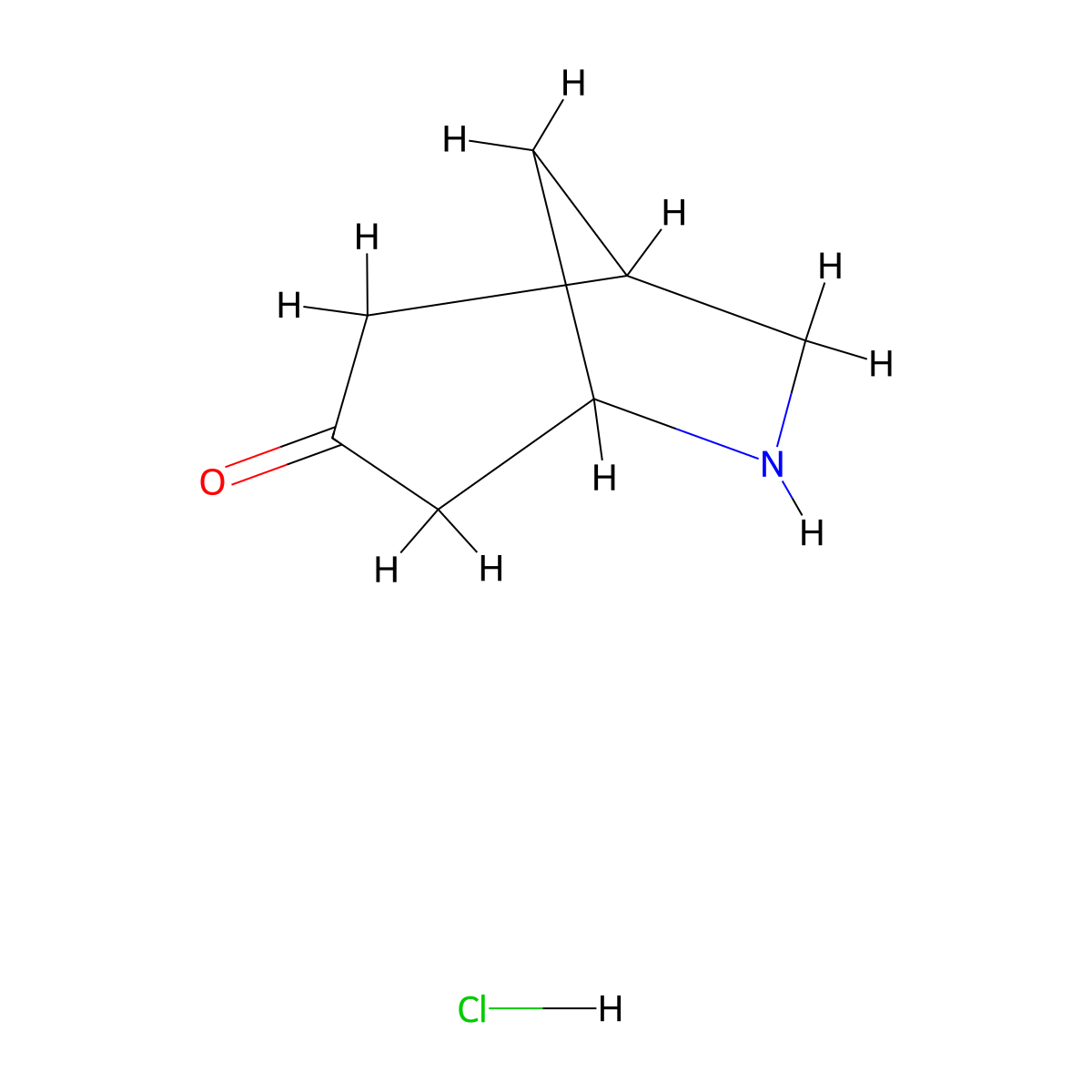 6-Azabicyclo(3.2.1)octan-3-one hydrochloride molecular structure, CAS 1378821-66-9