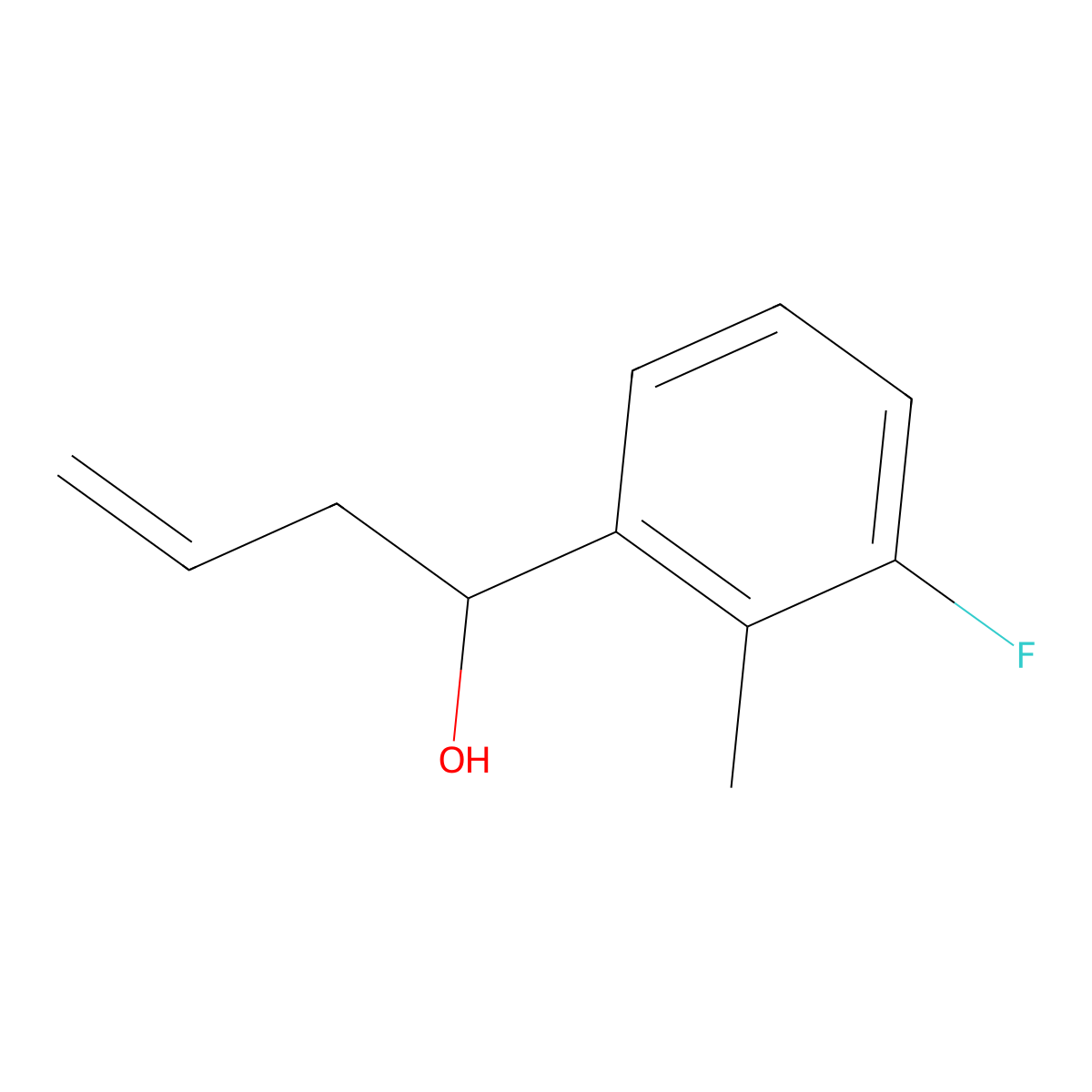 1-(3-Fluoro-2-methylphenyl)but-3-en-1-ol molecular structure, CAS 1378822-03-7