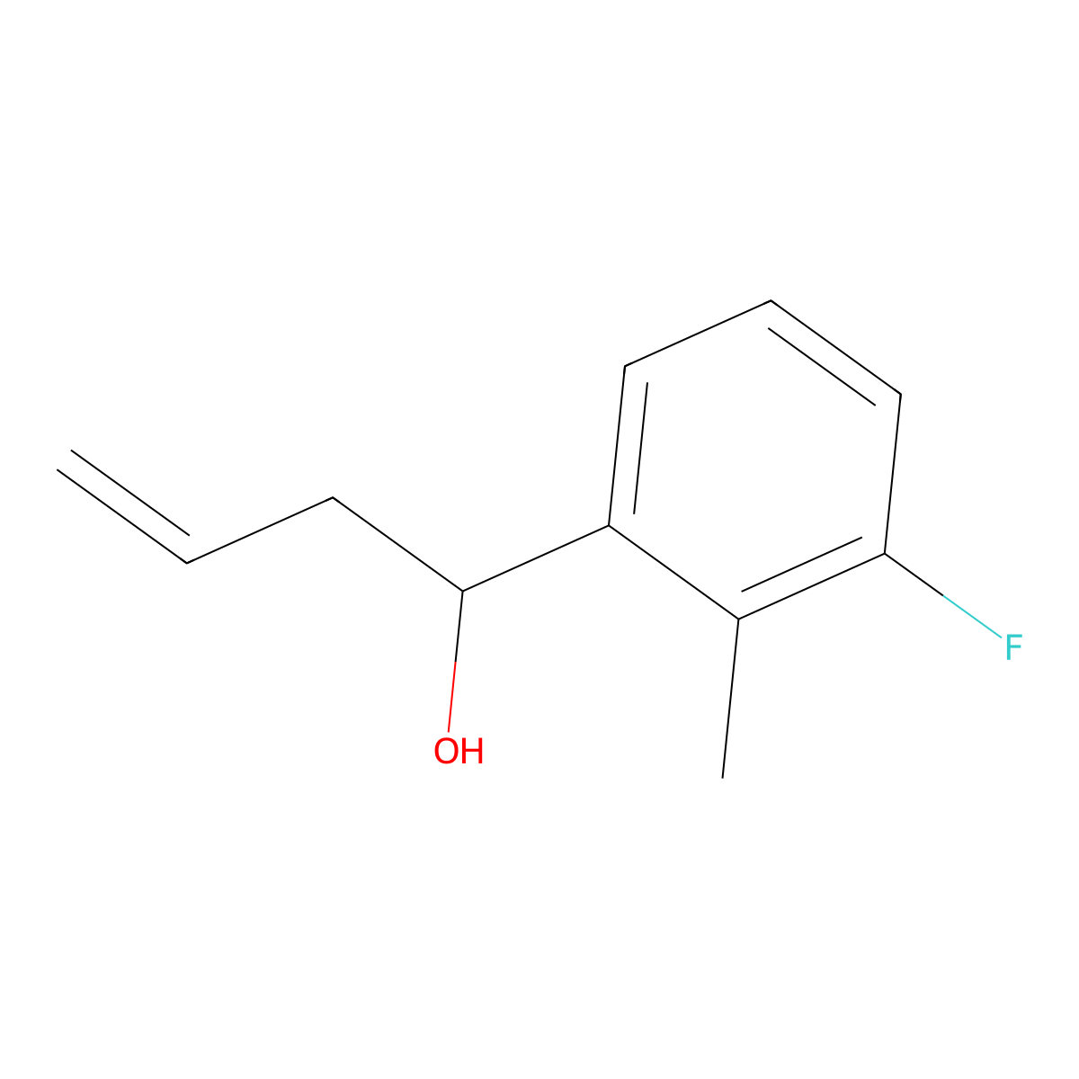 1-(3-Fluoro-2-methylphenyl)but-3-en-1-ol molecular structure, CAS 1378822-03-7