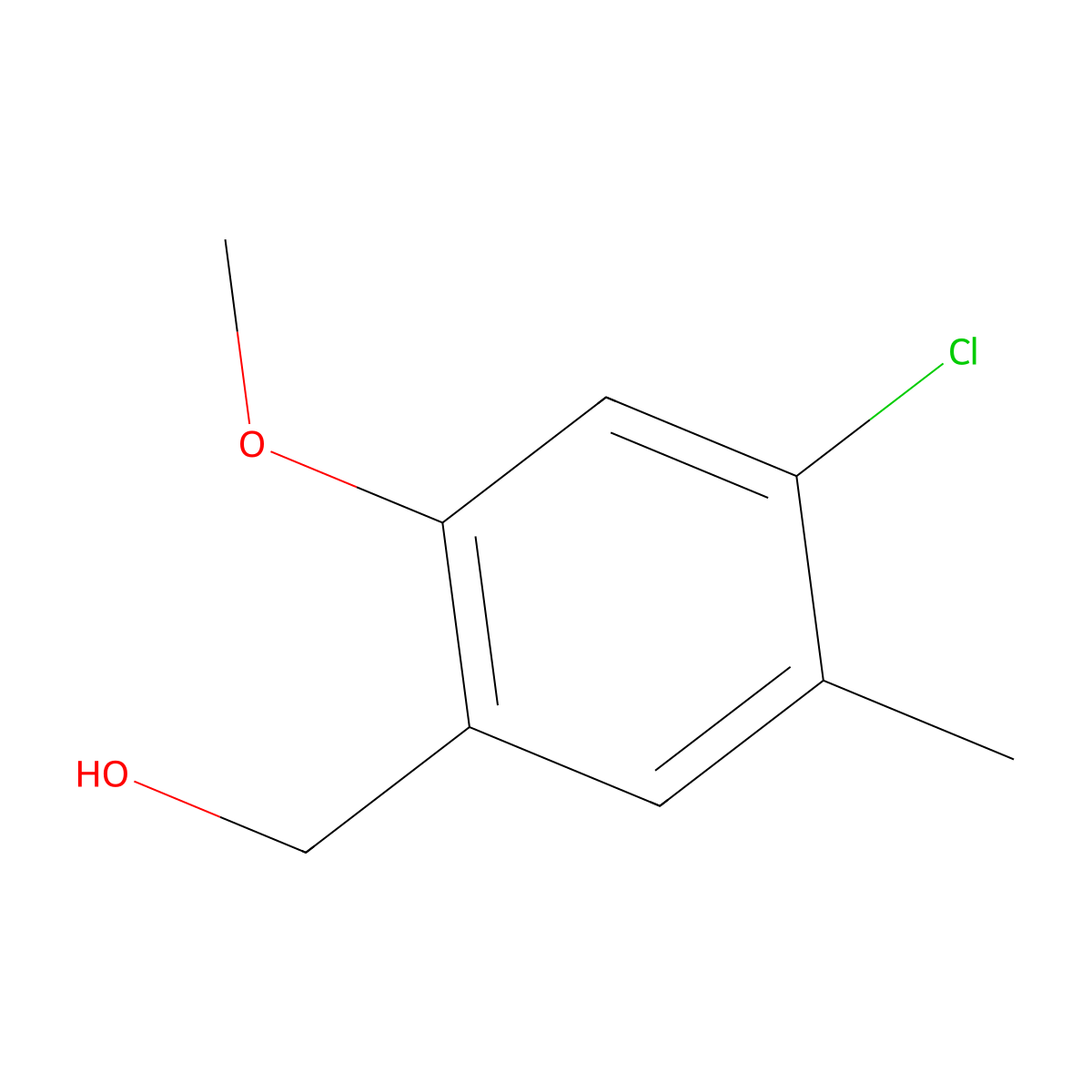 (4-Chloro-2-methoxy-5-methylphenyl)methanol molecular structure, CAS 1378822-46-8