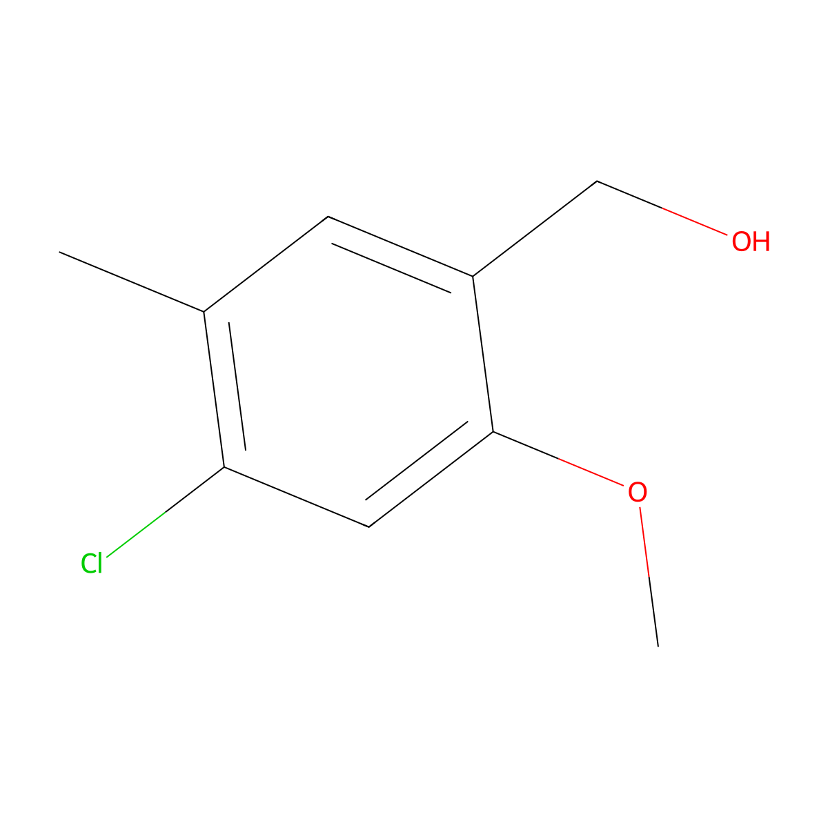 (4-Chloro-2-methoxy-5-methylphenyl)methanol molecular structure, CAS 1378822-46-8
