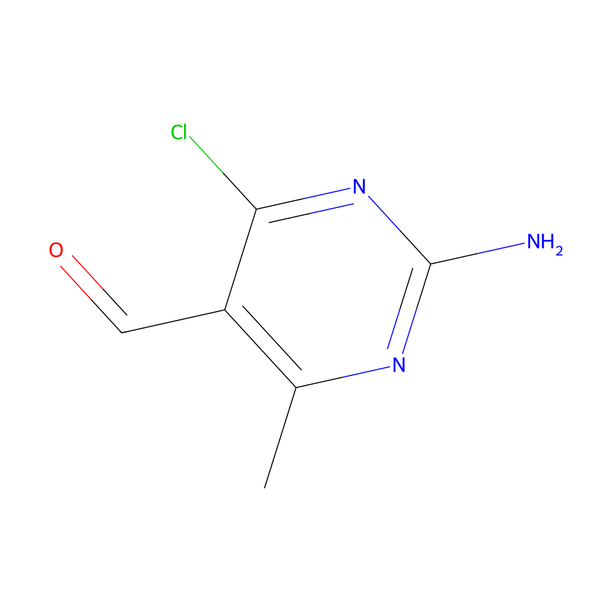 2-Amino-4-chloro-6-methylpyrimidine-5-carbaldehyde molecular structure, CAS 1378822-81-1