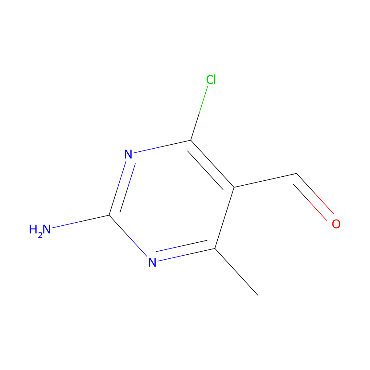 2-Amino-4-chloro-6-methylpyrimidine-5-carbaldehyde molecular structure, CAS 1378822-81-1