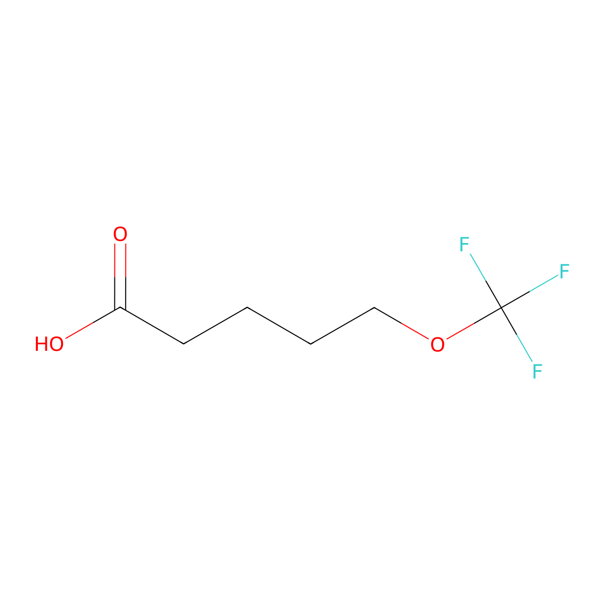 5-(Trifluoromethoxy)pentanoic acid molecular structure, CAS 1378823-23-4