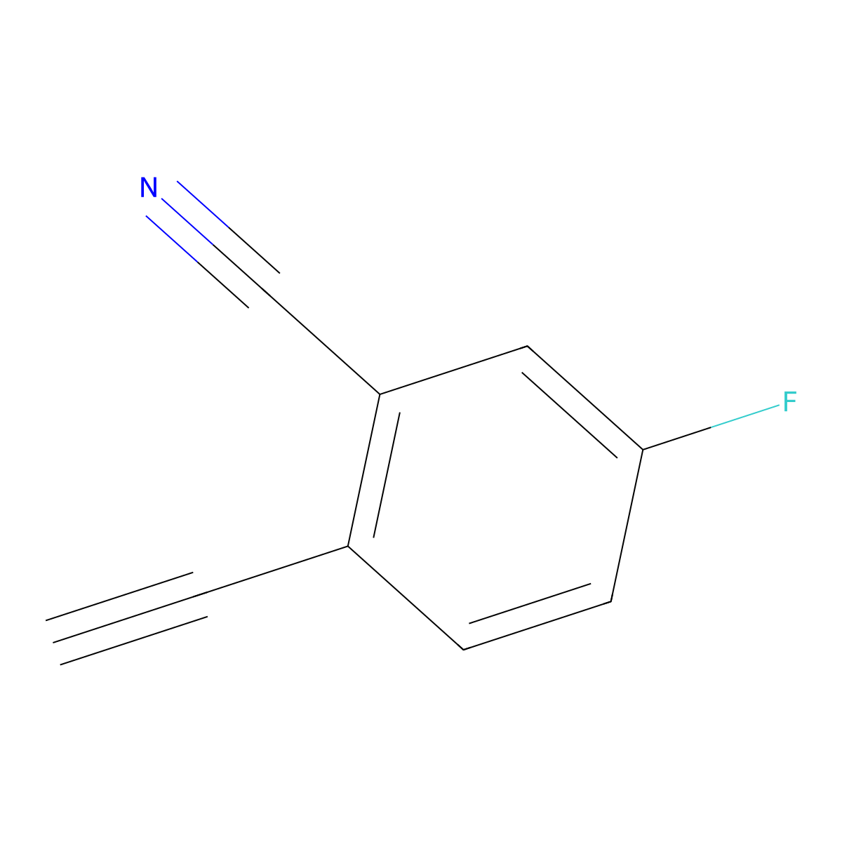 2-Ethynyl-5-fluorobenzonitrile molecular structure, CAS 1378823-86-9
