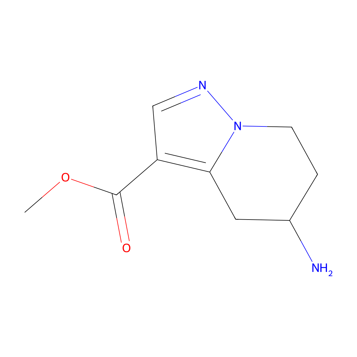 methyl 5-amino-4H,5H,6H,7H-pyrazolo[1,5-a]pyridine-3-carboxylate molecular structure, CAS 1378824-03-3