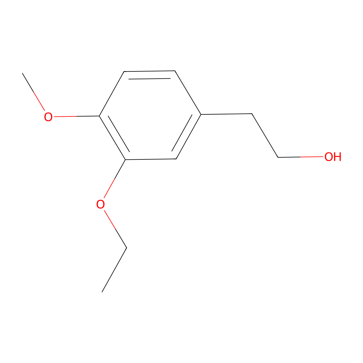 2-(3-Ethoxy-4-methoxyphenyl)ethanol molecular structure, CAS 1378824-59-9