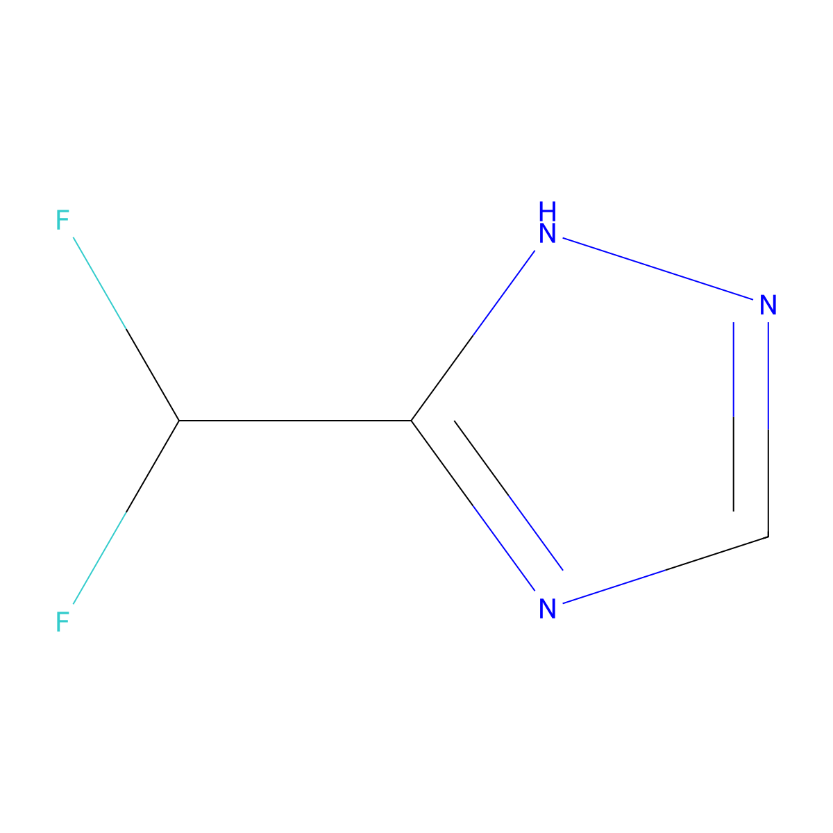 3-(difluoromethyl)-1H-1,2,4-triazole molecular structure, CAS 1378824-63-5