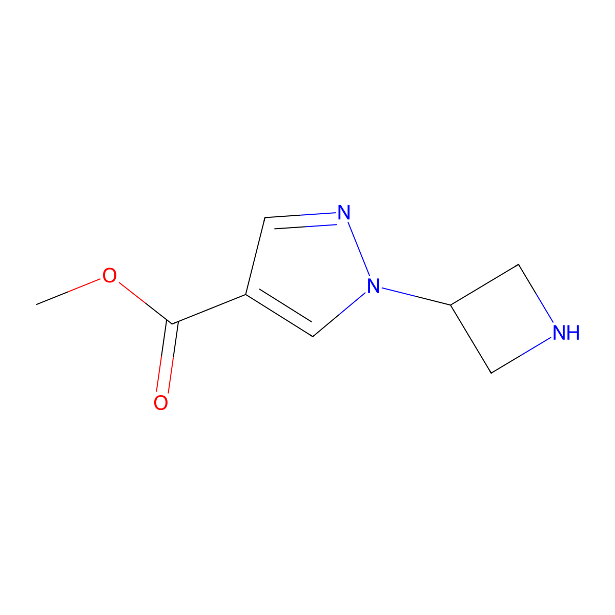 methyl 1-(azetidin-3-yl)-1H-pyrazole-4-carboxylate molecular structure, CAS 1378825-65-0