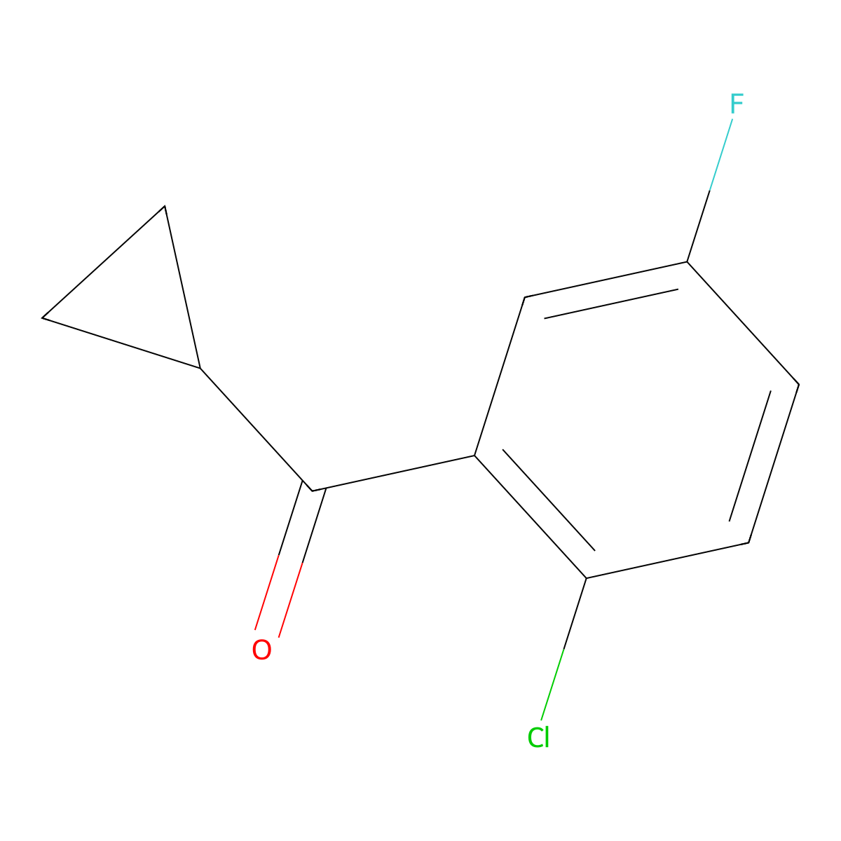 (2-Chloro-5-fluorophenyl)(cyclopropyl)methanone molecular structure, CAS 1378825-84-3
