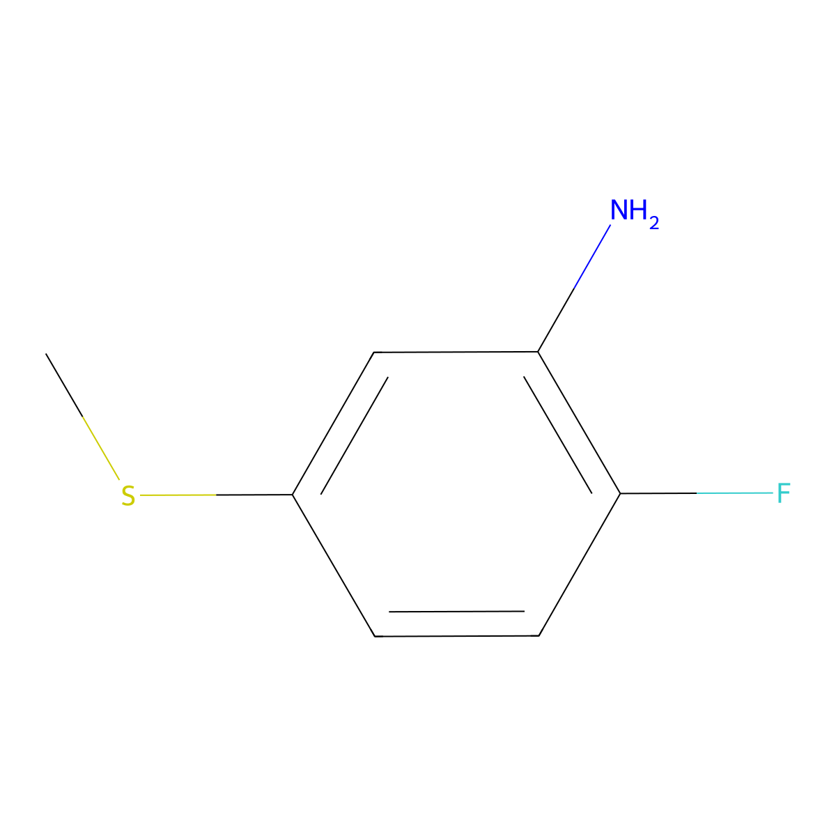 3-Amino-4-fluorothioanisole molecular structure, CAS 1378826-07-3