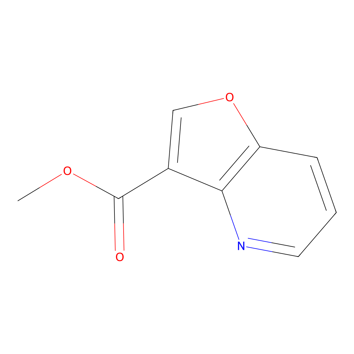 Methyl furo[3,2-b]pyridine-3-carboxylate molecular structure, CAS 1378826-09-5