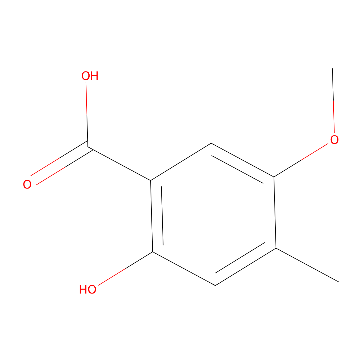 2-Hydroxy-5-methoxy-4-methylbenzoic acid molecular structure, CAS 1378826-98-2