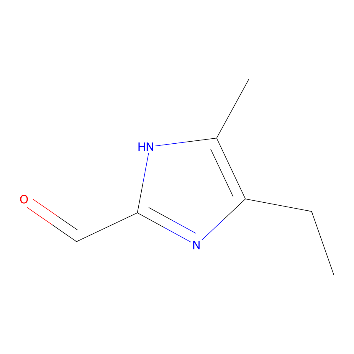 1H-Imidazole-2-carboxaldehyde, 5-ethyl-4-methyl- molecular structure, CAS 1378826-99-3