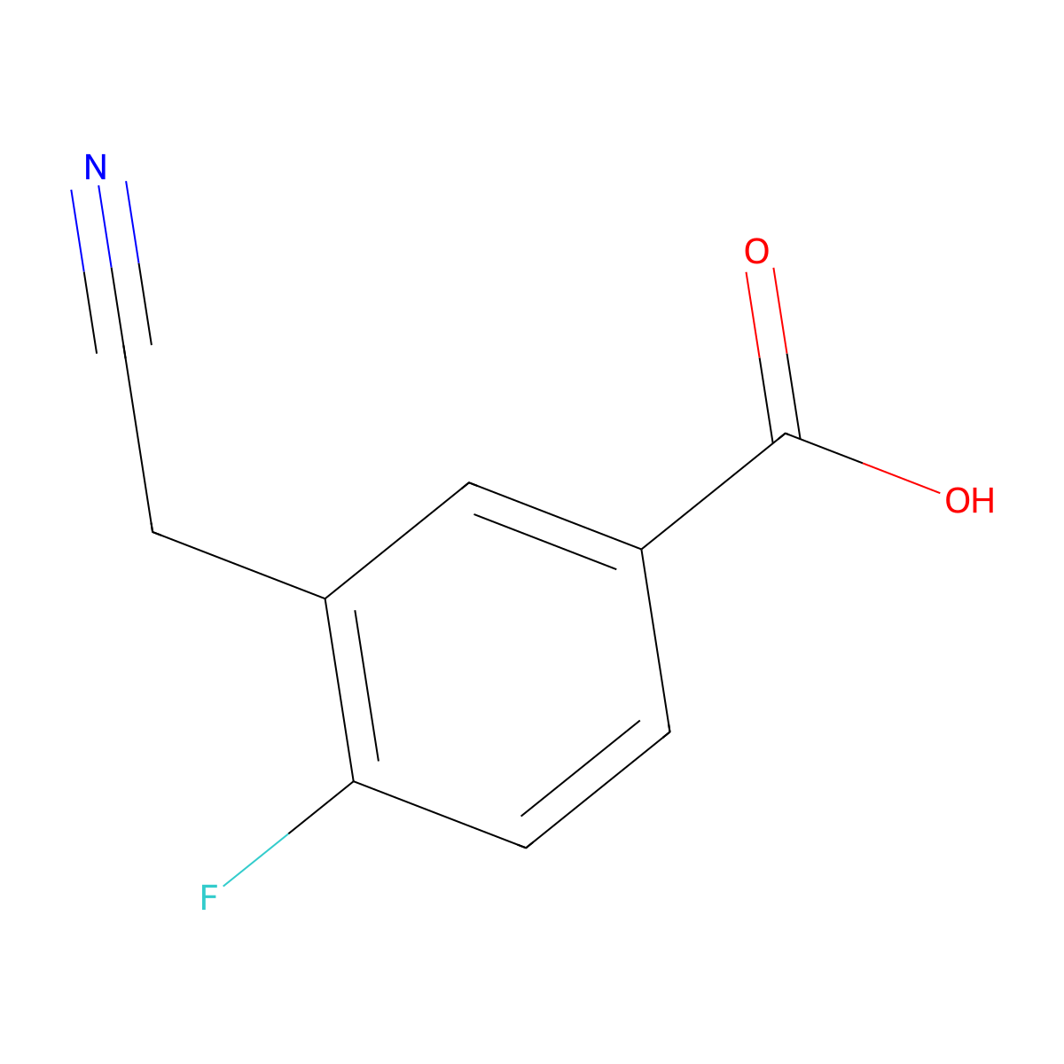 3-(Cyanomethyl)-4-fluorobenzoic acid molecular structure, CAS 1378827-29-2