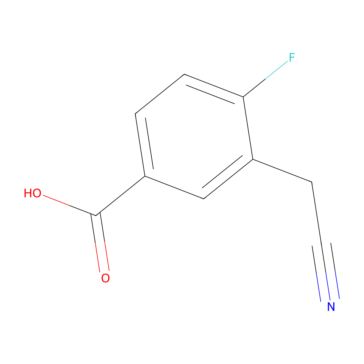 3-(Cyanomethyl)-4-fluorobenzoic acid molecular structure, CAS 1378827-29-2