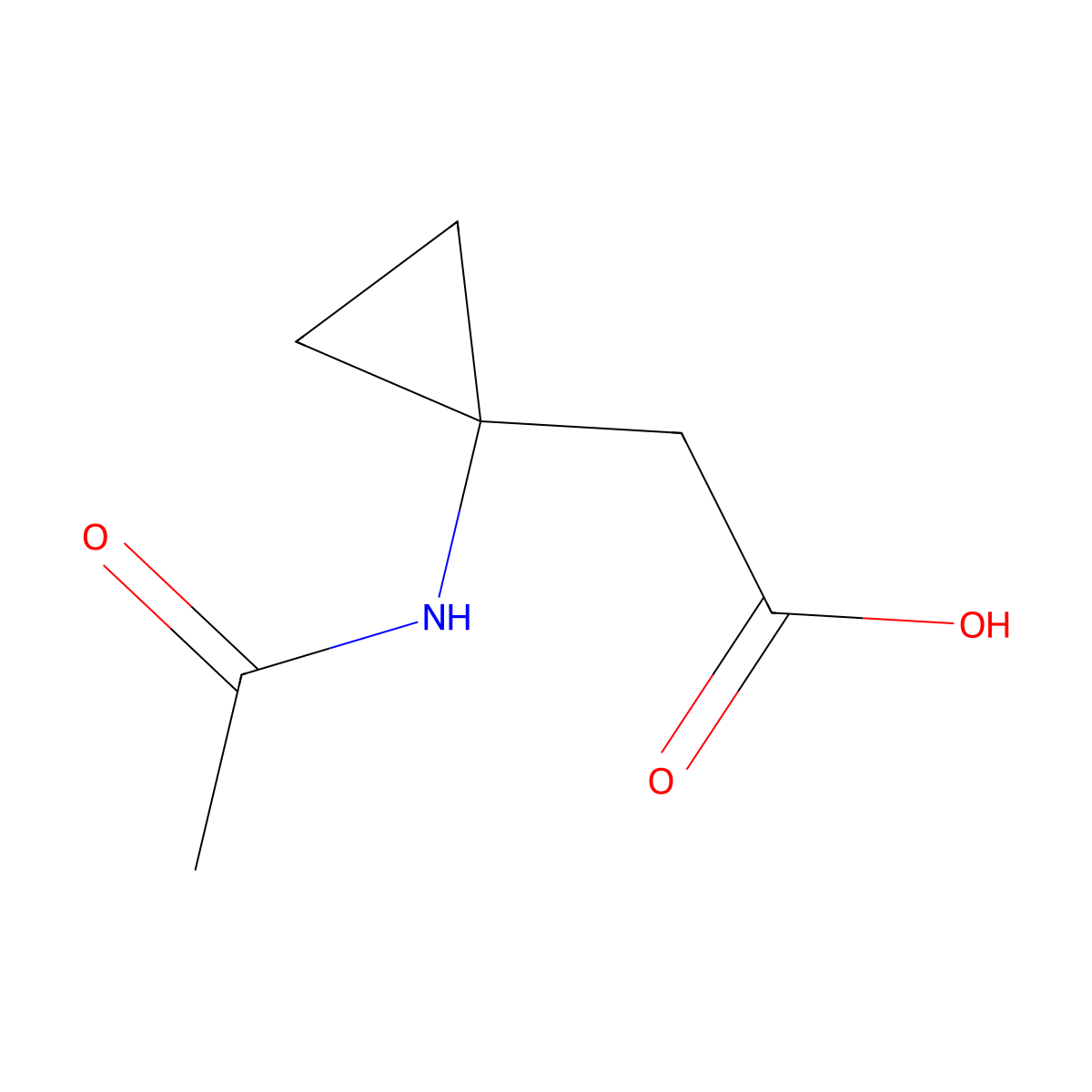 2-(1-Acetamidocyclopropyl)acetic acid molecular structure, CAS 1378827-96-3