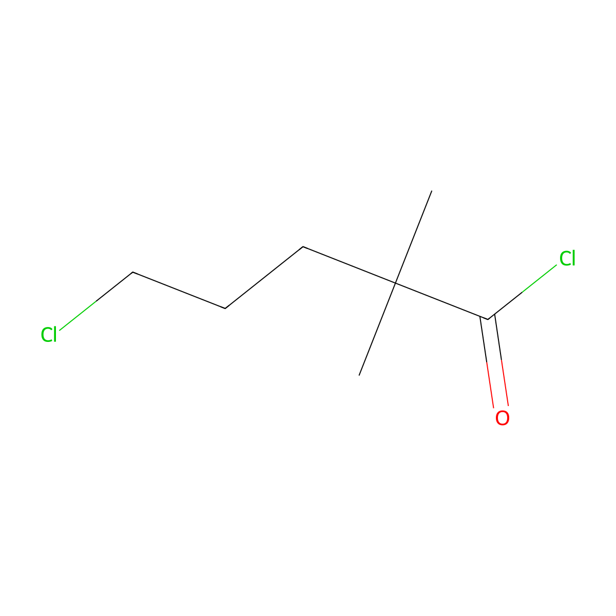 5-Chloro-2,2-dimethylpentanoyl chloride molecular structure, CAS 1378828-50-2