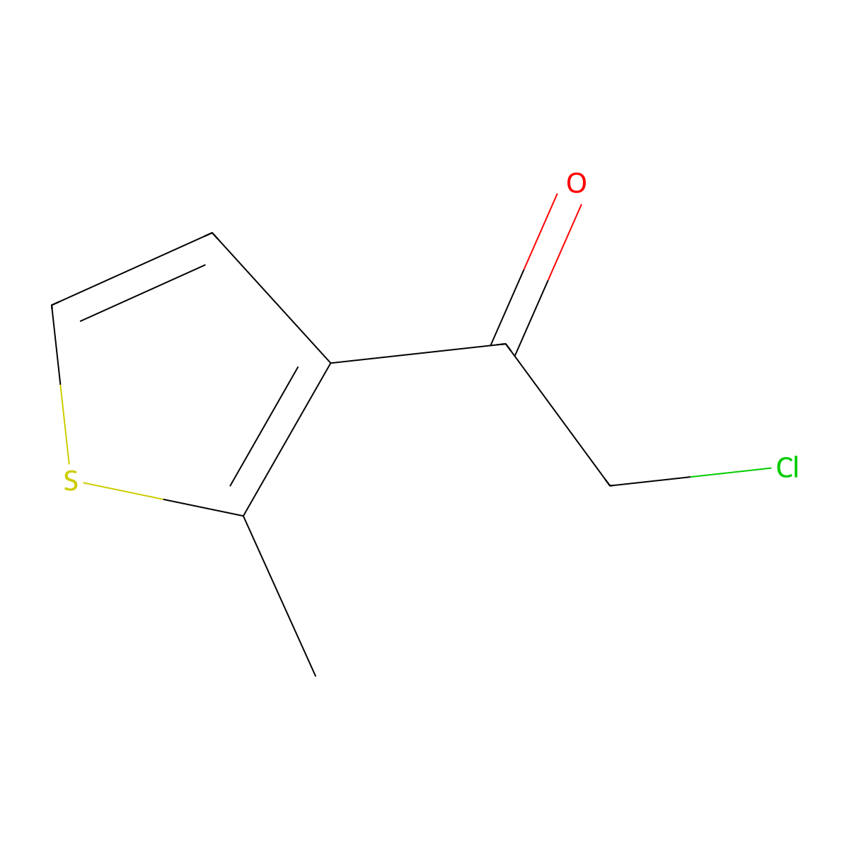 2-Chloro-1-(2-methyl-3-thienyl)ethanone molecular structure, CAS 1378828-66-0