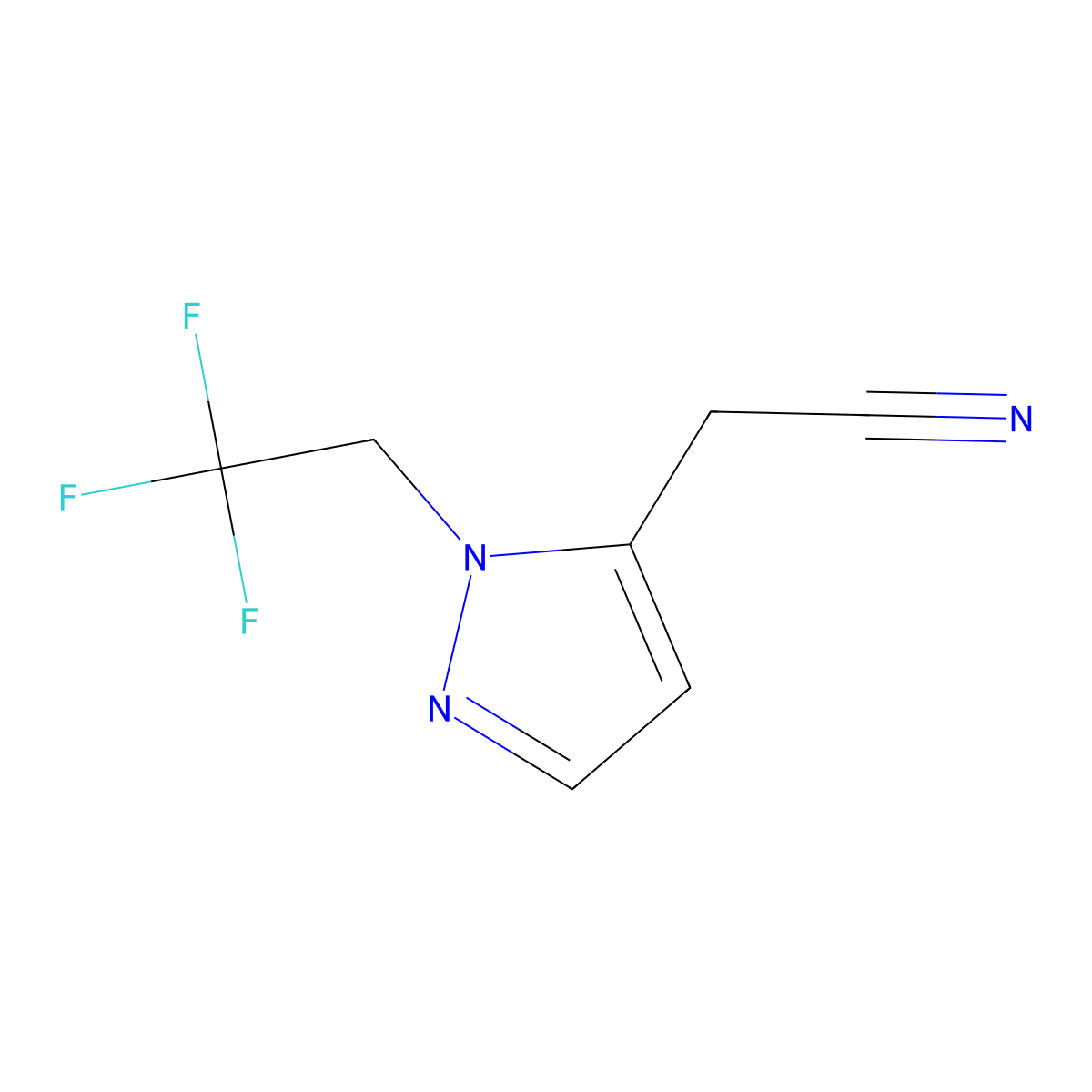 2-(1-(2,2,2-Trifluoroethyl)-1H-pyrazol-5-yl)acetonitrile molecular structure, CAS 1378831-53-8
