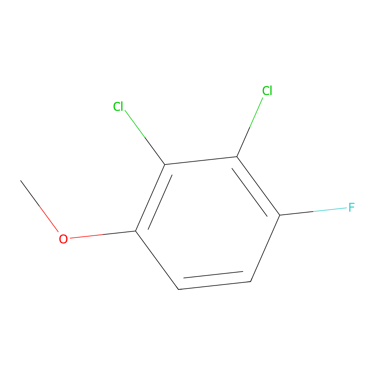 2,3-Dichloro-1-fluoro-4-methoxybenzene molecular structure, CAS 1378832-35-9