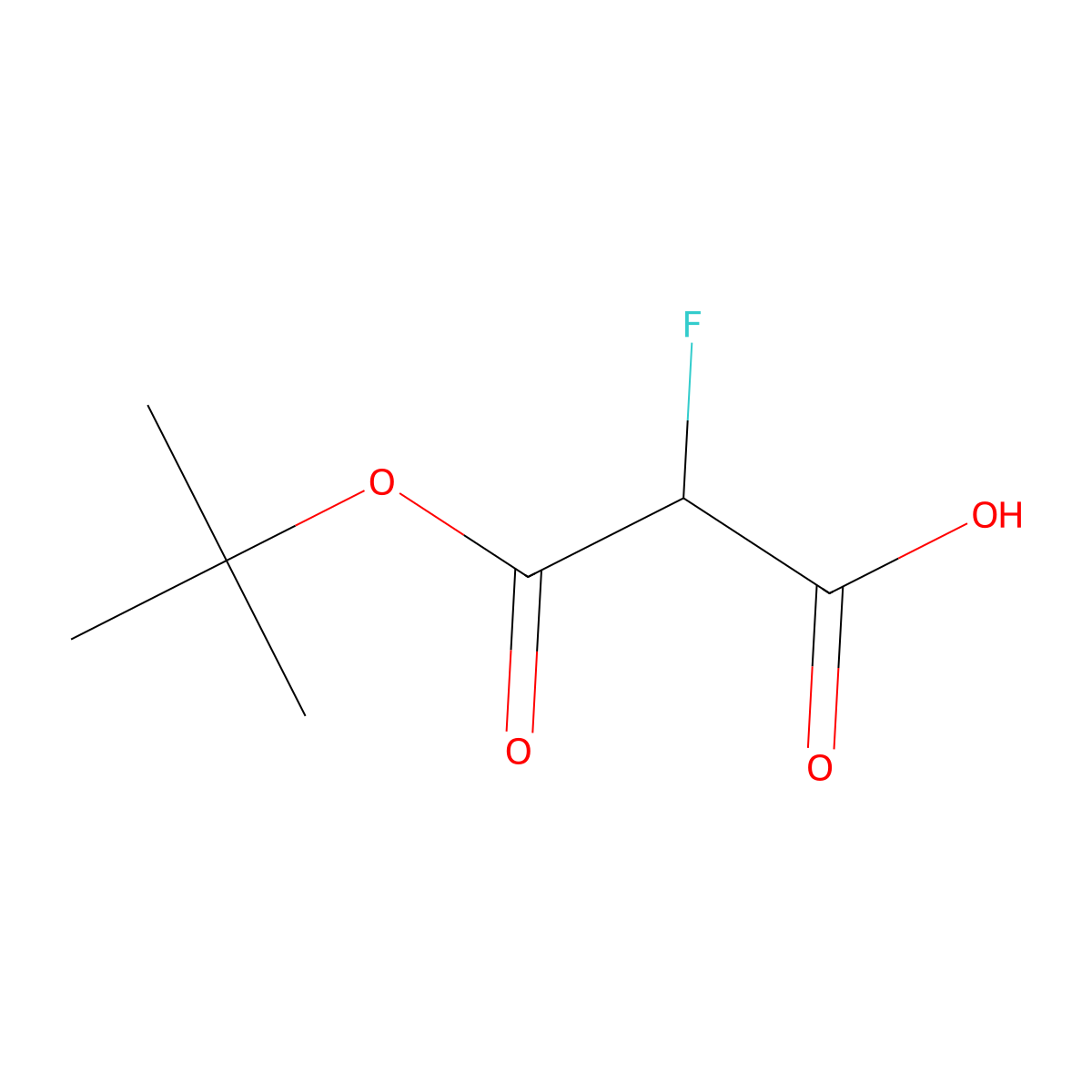 3-(Tert-butoxy)-2-fluoro-3-oxopropanoic acid molecular structure, CAS 1378833-26-1