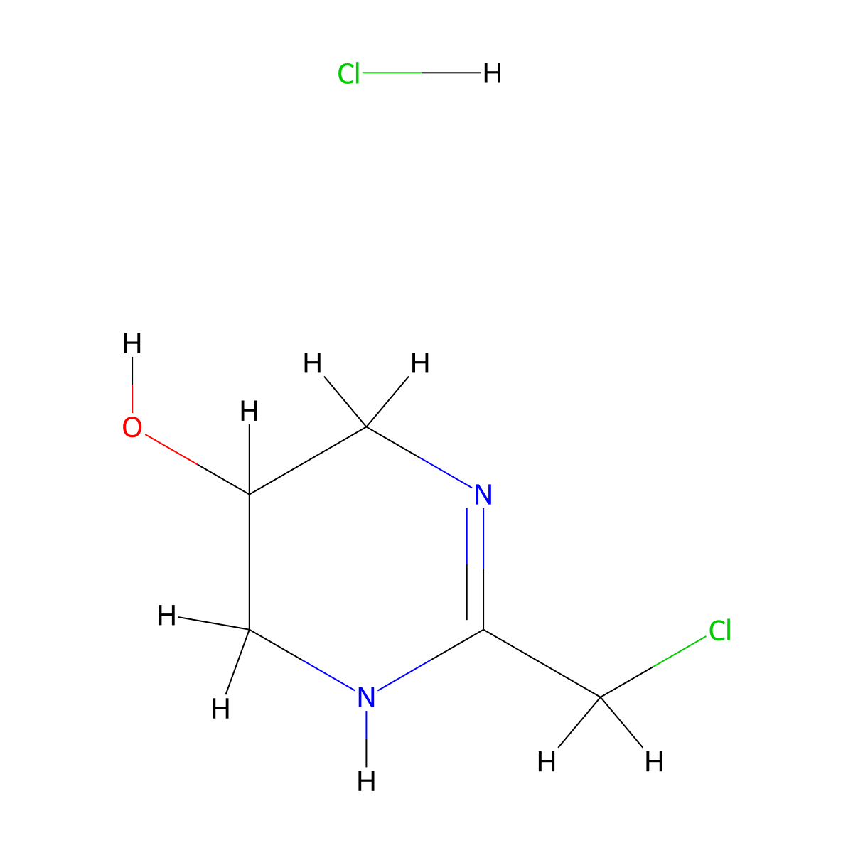2-(Chloromethyl)-1,4,5,6-tetrahydropyrimidin-5-ol hydrochloride molecular structure, CAS 1378833-41-0