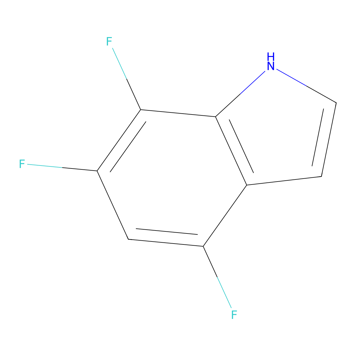 4,6,7-trifluoro-1H-indole molecular structure, CAS 1378836-75-9