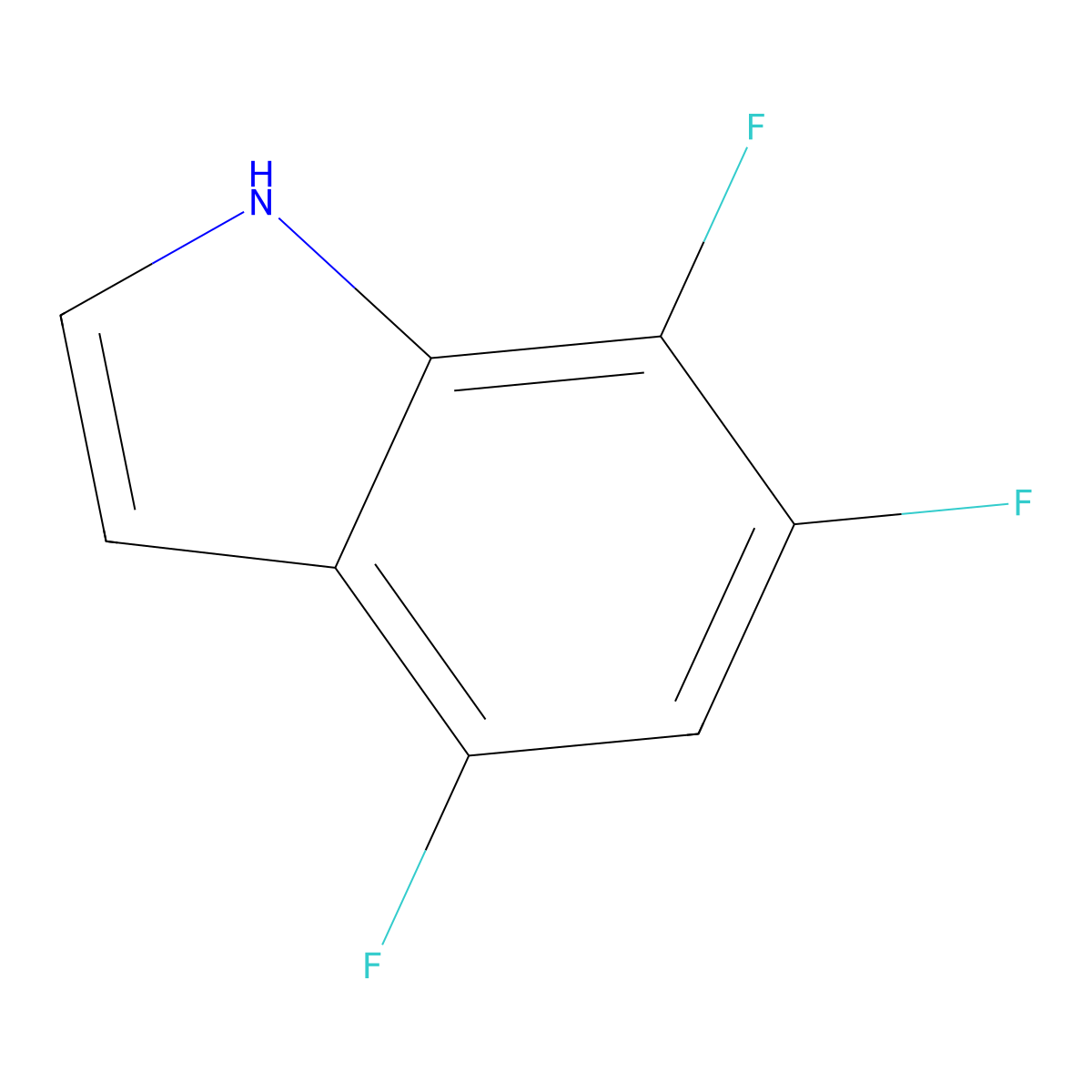 4,6,7-trifluoro-1H-indole molecular structure, CAS 1378836-75-9