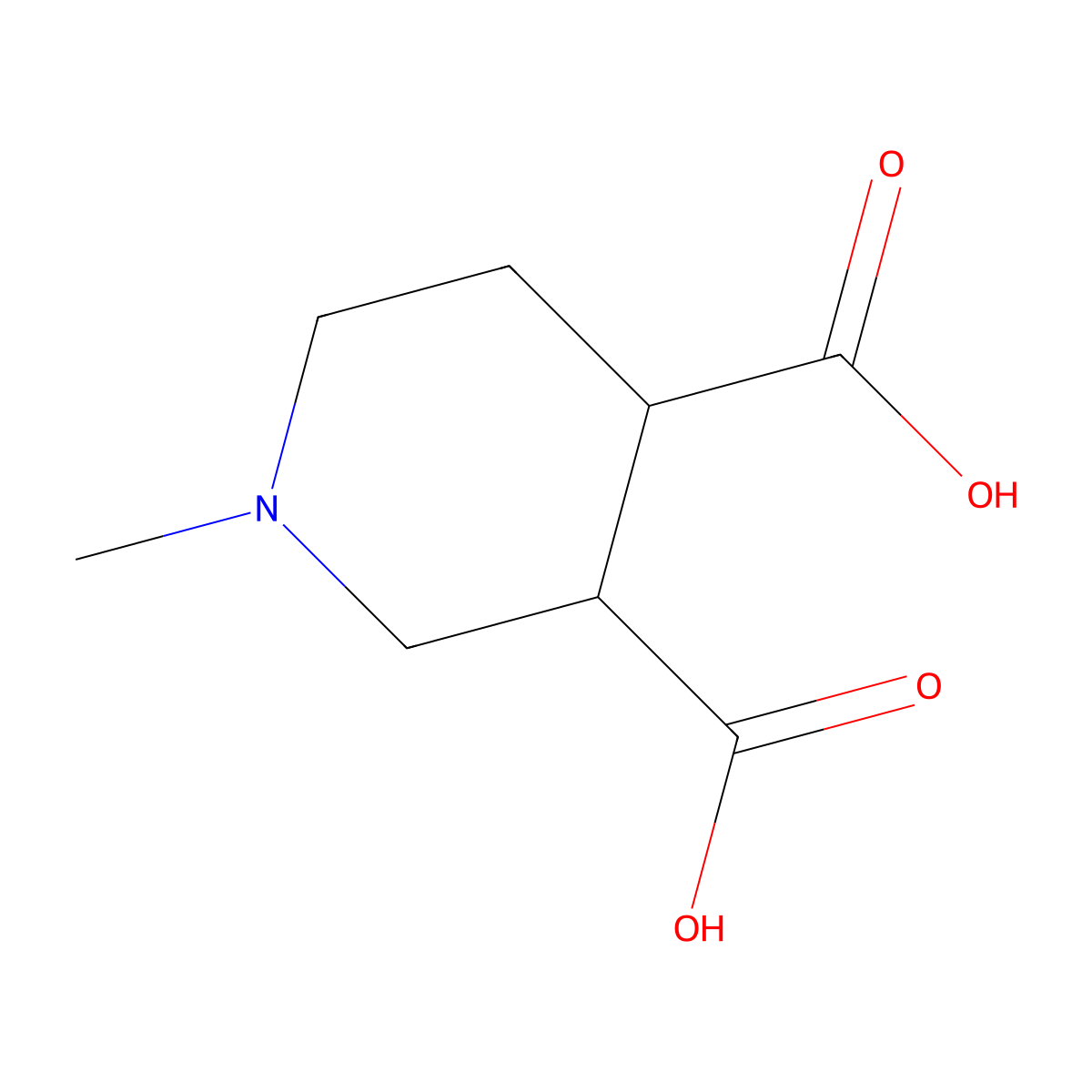 1-Methylpiperidine-3,4-dicarboxylic acid molecular structure, CAS 1378838-00-6