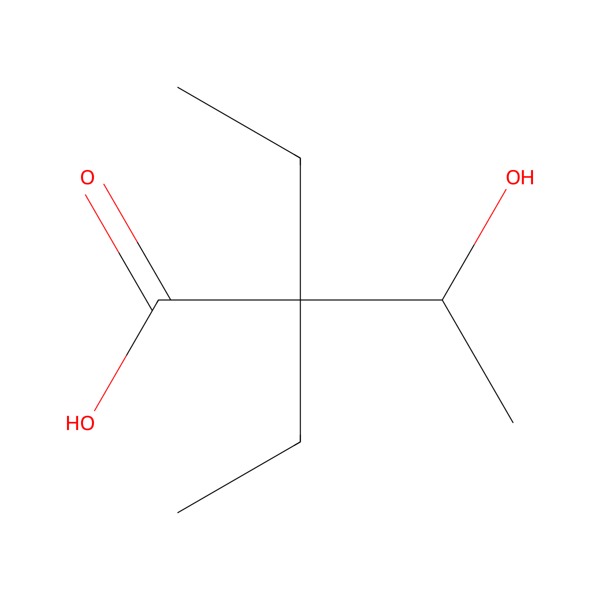 2,2-Diethyl-3-hydroxybutanoic acid molecular structure, CAS 1378838-37-9