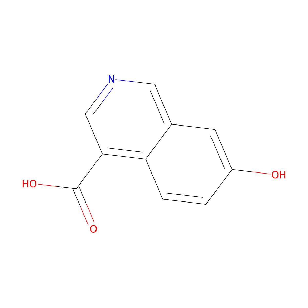 7-Hydroxyisoquinoline-4-carboxylic acid molecular structure, CAS 1378839-26-9