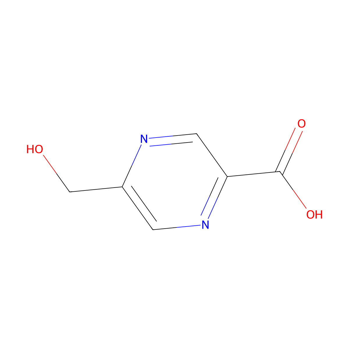5-(Hydroxymethyl)-2-pyrazinecarboxylic acid molecular structure, CAS 1378839-68-9