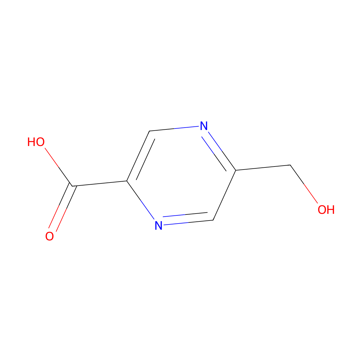 5-(Hydroxymethyl)-2-pyrazinecarboxylic acid molecular structure, CAS 1378839-68-9