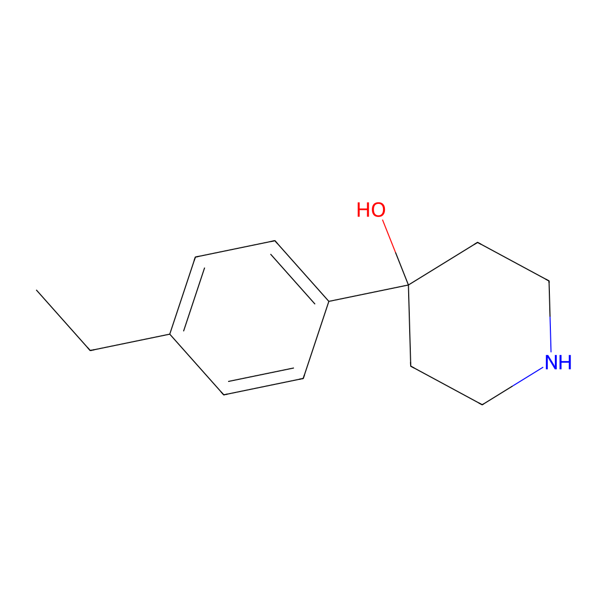 4-(4-Ethylphenyl)piperidin-4-ol molecular structure, CAS 137884-46-9