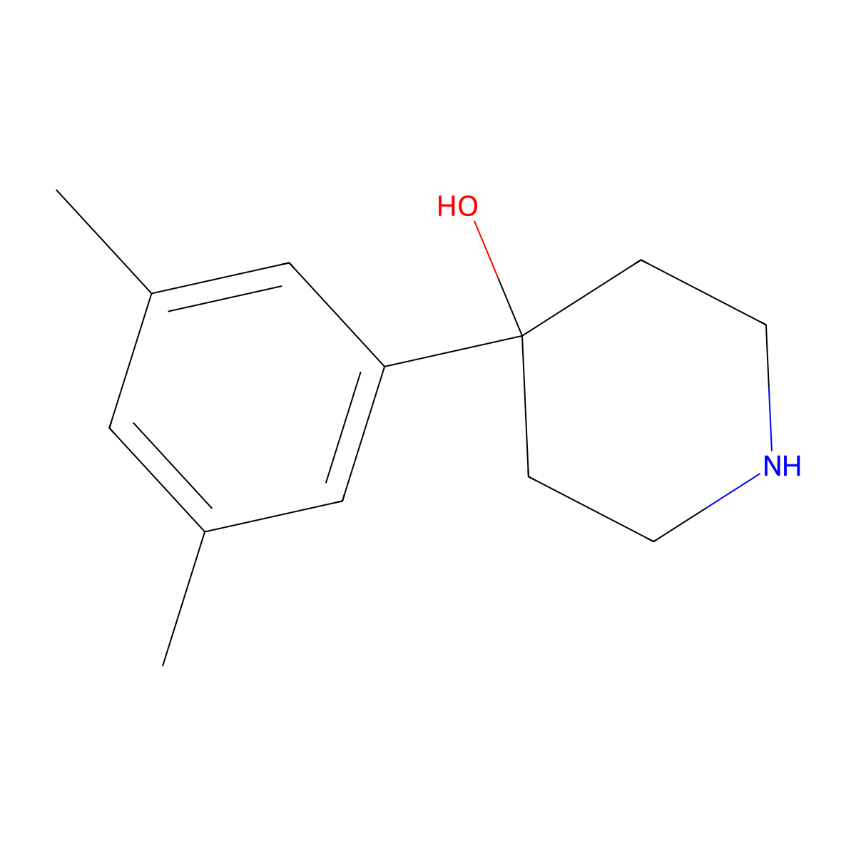 4-(3,5-Dimethylphenyl)piperidin-4-ol molecular structure, CAS 137884-50-5