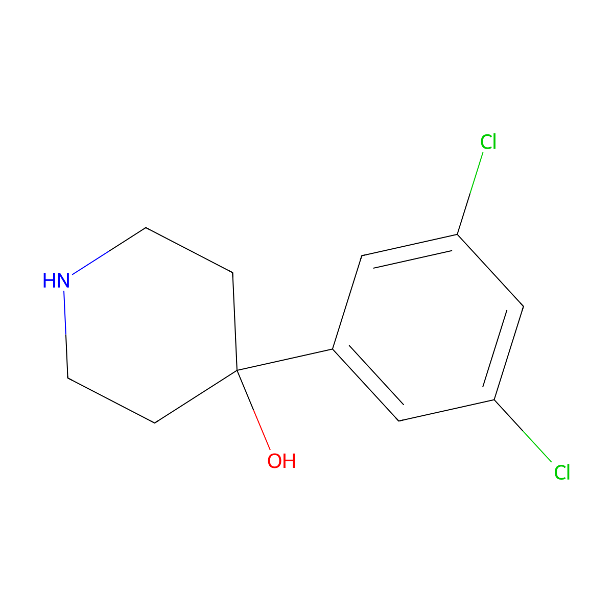 4-(3,5-Dichlorophenyl)piperidin-4-ol molecular structure, CAS 137884-51-6