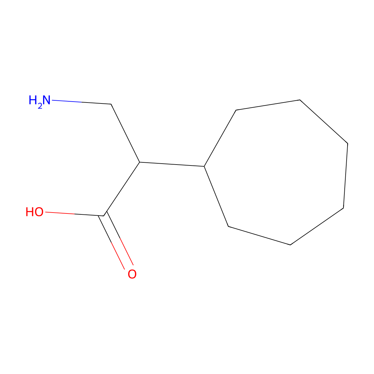 3-Amino-2-cycloheptylpropanoic acid molecular structure, CAS 1378841-48-5