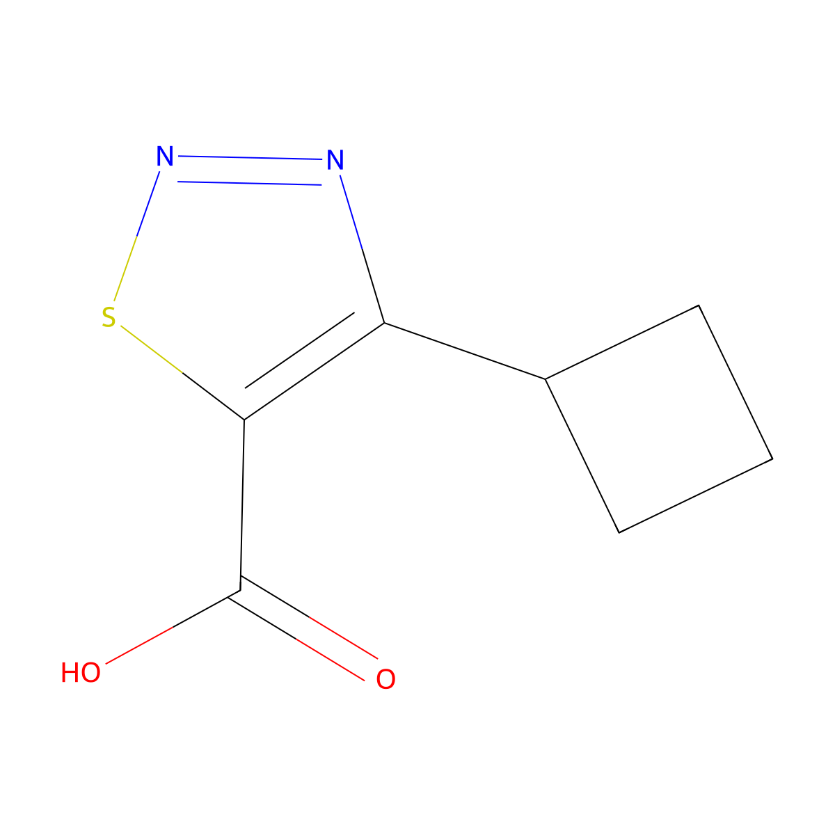 4-Cyclobutyl-1,2,3-thiadiazole-5-carboxylic acid molecular structure, CAS 1378841-69-0