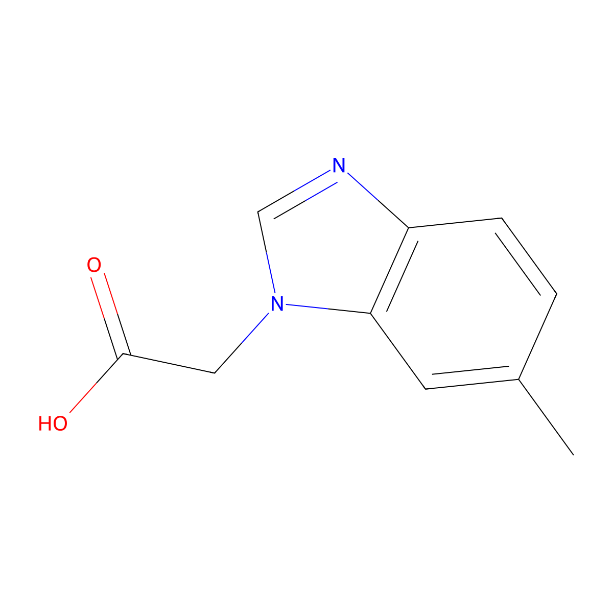 2-(6-methyl-1H-1,3-benzodiazol-1-yl)acetic acid molecular structure, CAS 1378842-50-2