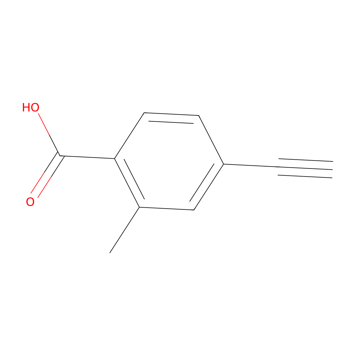 4-Ethynyl-2-methylbenzoic acid molecular structure, CAS 1378843-72-1