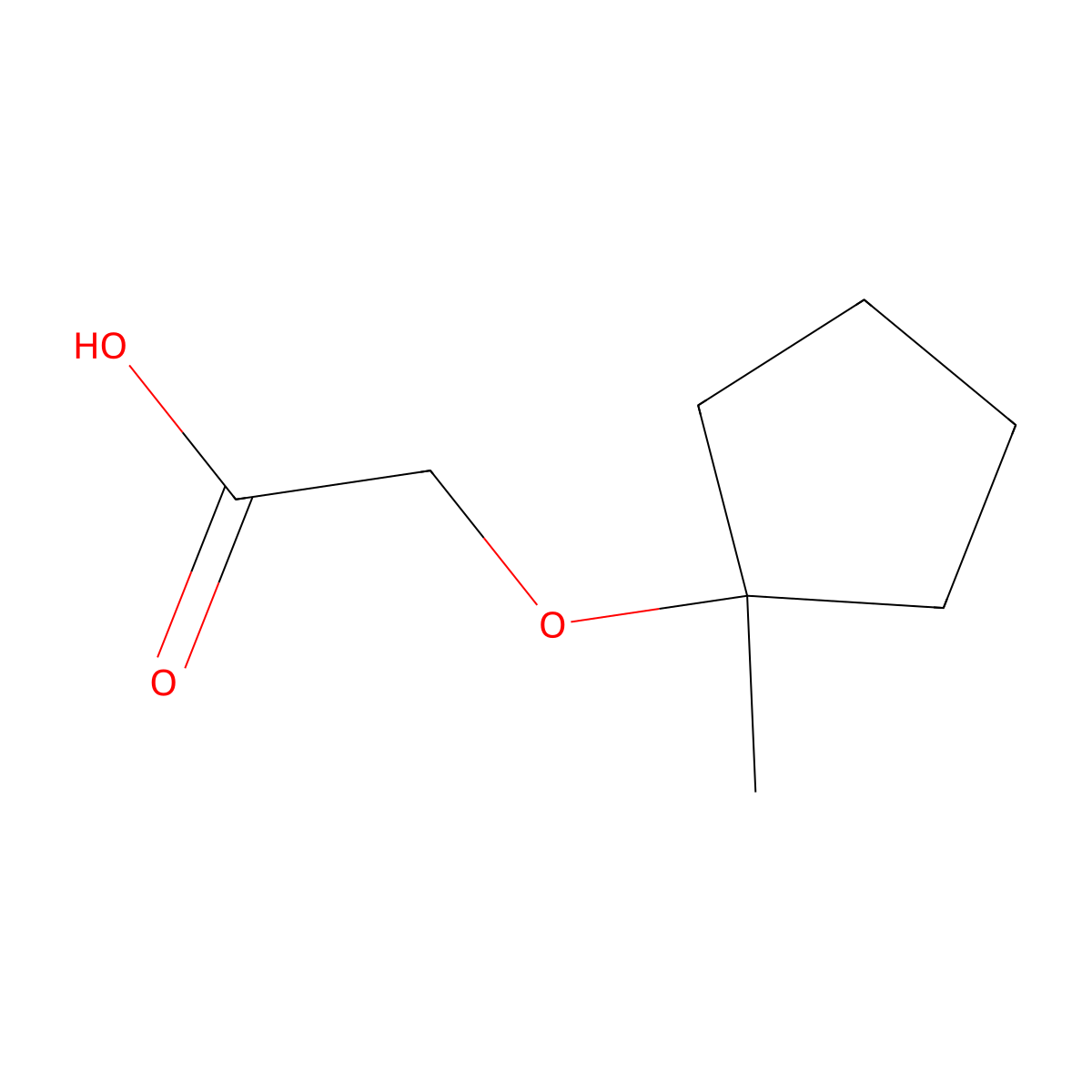 2-((1-Methylcyclopentyl)oxy)acetic acid molecular structure, CAS 1378844-19-9
