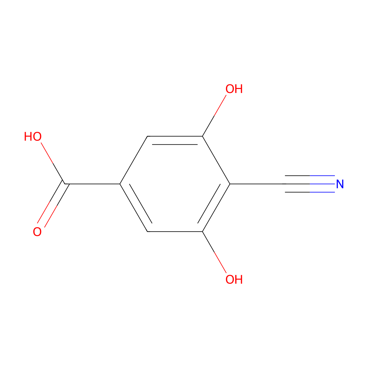 4-Cyano-3,5-dihydroxybenzoic acid molecular structure, CAS 1378844-46-2