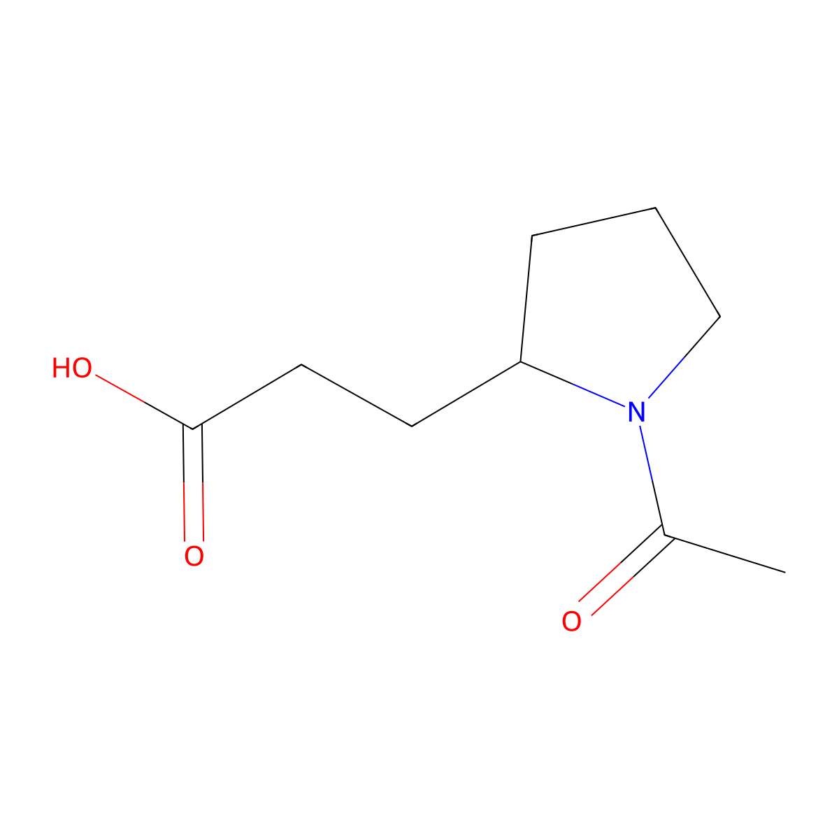3-(1-Acetylpyrrolidin-2-yl)propanoic acid molecular structure, CAS 1378845-12-5
