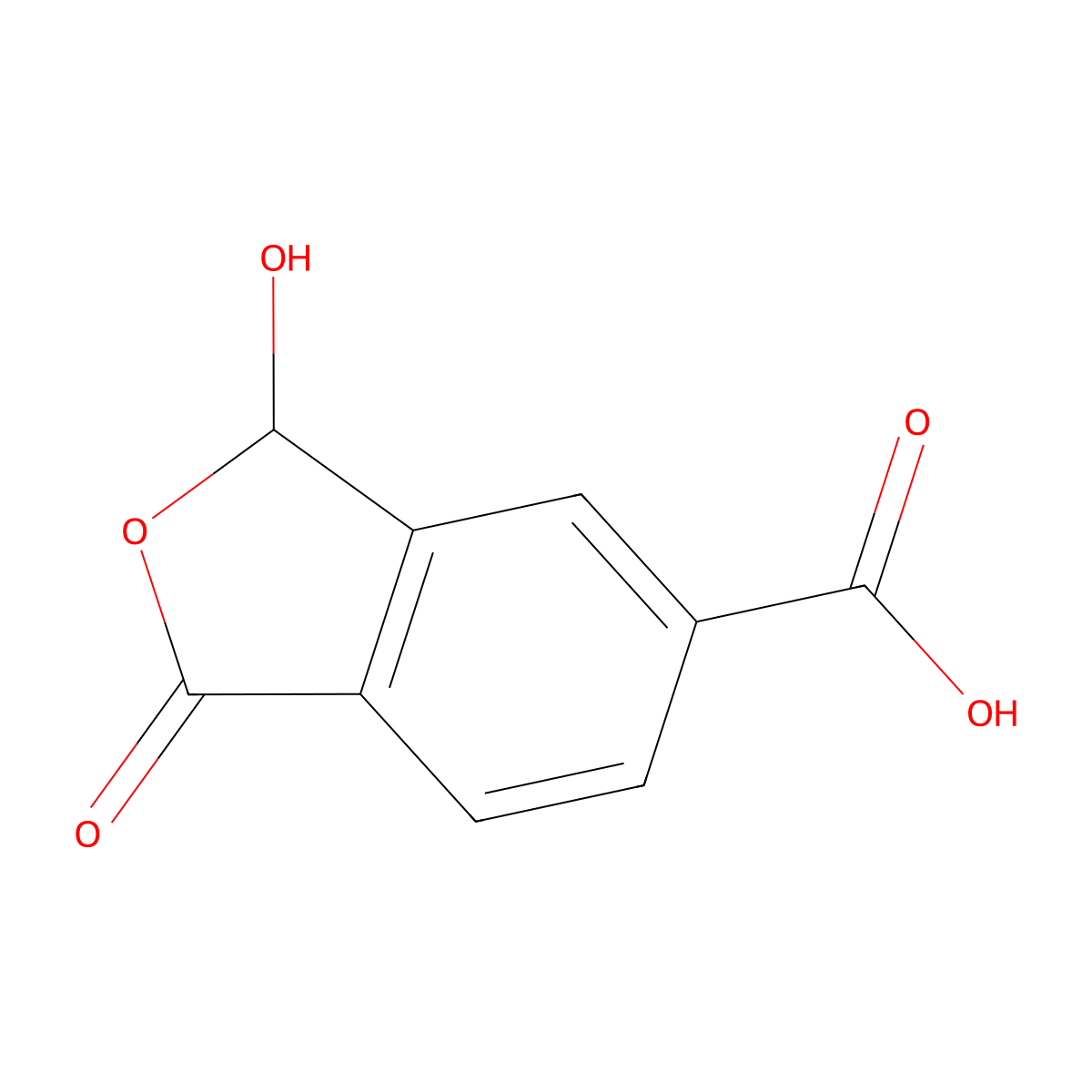 3-Hydroxy-1-oxo-1,3-dihydroisobenzofuran-5-carboxylic acid molecular structure, CAS 1378846-01-5