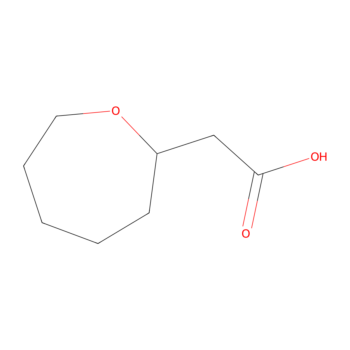 2-(Oxepan-2-yl)acetic acid molecular structure, CAS 1378846-13-9